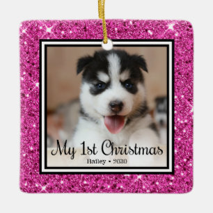 Welpenweihnachtsfest Keramikornament