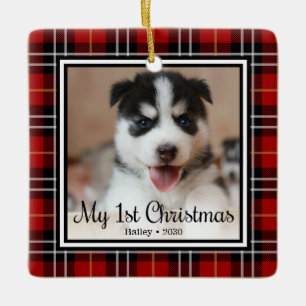 Welpenweihnachtsfest Keramikornament