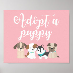 Welppy Birthday Party Sign Adoptierte ein Puppy Pi Poster