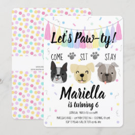 Welppy Dog Girl Birthday Pawty Einladung