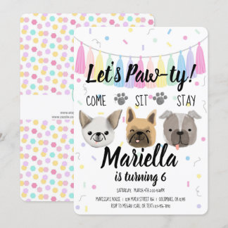Welppy Dog Girl Birthday Pawty Einladung