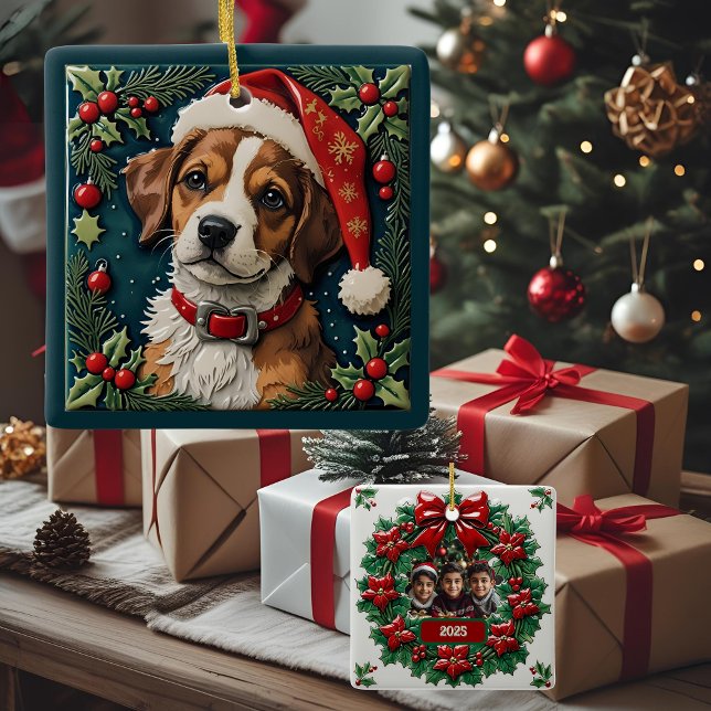 Welppy Wonder Weihnachten individuell anpassbar Keramikornament (Von Creator hochgeladen)