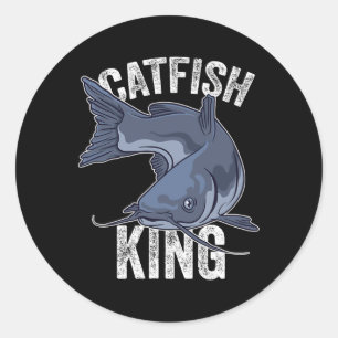 Wels-König Wels-Angeln Wels-Fischen Runder Aufkleber