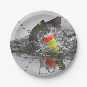 Wels nimmt dem Köder photographische Kunst Pappteller