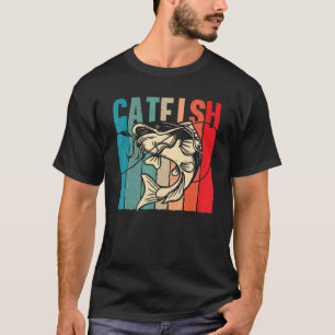Wels Retro Welsangeln Süßwasserangeln Fischer T-Shirt