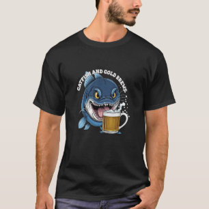 Wels und kalte Biere Lustiger Angelbierliebhaber T-Shirt