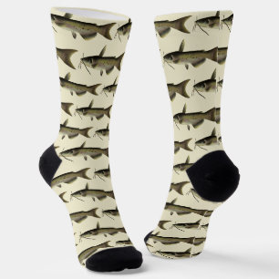 Welsangeln, alte marine Lebenswelt Flussfische Socken