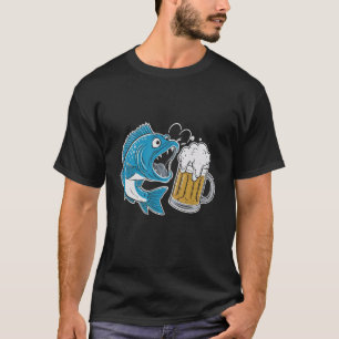 Welsangeln Wels & Bier Deshalb Bin Ich Hier T-Shirt