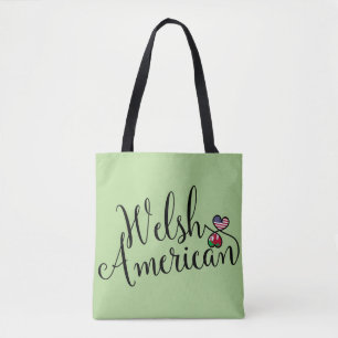 Welsh American Entwine Hearts Grocery Sac