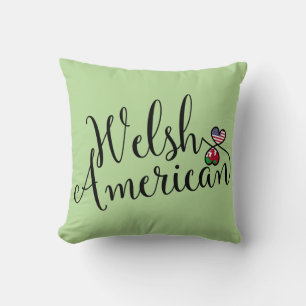 Welsh American Entwined Hearts Throw Cushion Kissen