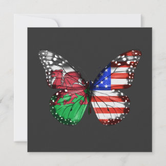 Welsh American Flag Butterfly Einladung