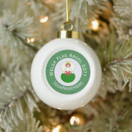 Welsh Angel Christmas Flag Personalisiert Keramik Kugel-Ornament