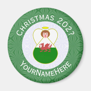Welsh Angel Christmas Flag Personalisiert Magnet