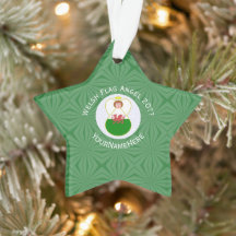 Welsh Angel Christmas Flag Personalisiert