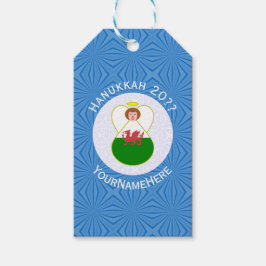 Welsh Angel Hanukkah Flag Personalized  Geschenkanhänger