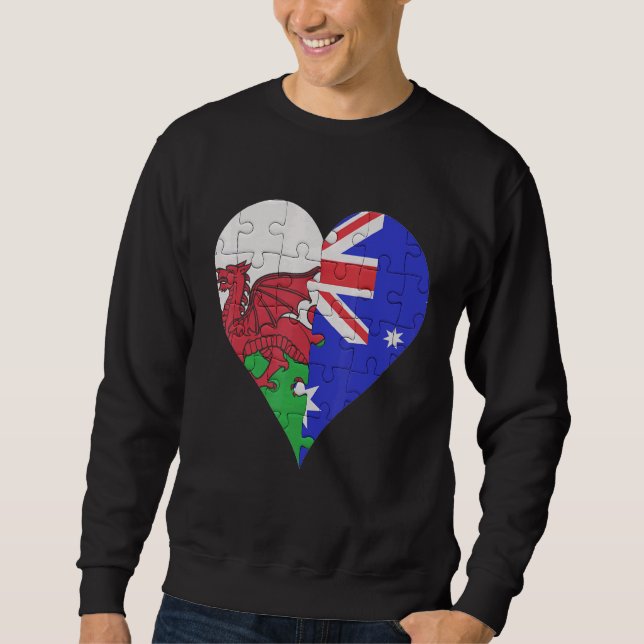 Welsh Australian Flag Heart Sweatshirt (Vorderseite)