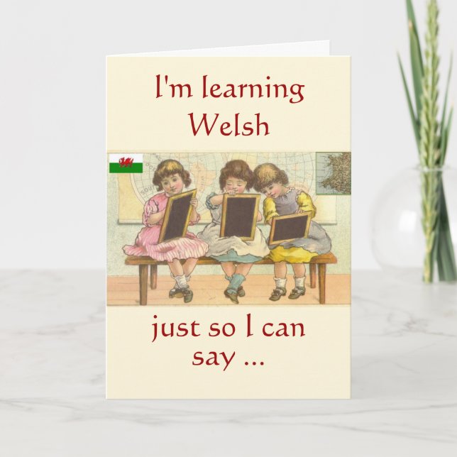 Welsh Birthday Card Karte (Vorderseite)