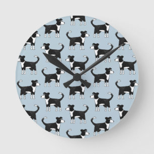Welsh Border Collie Sheep Dog Pattern Runde Wanduhr