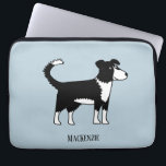 Welsh Border Collie Sheepdog Personalisiert Laptopschutzhülle<br><div class="desc">Ein bezaubernder Schwarz-Weiß-Welsh Border Collie Schafhund. Diese wunderschönen und intelligenten Arbeitshunde sind ideal für Tierfreunde,  Hirten und Bauern. Und auch jemand anderes! Originelle Kunst von Nic Squirrell. Ändern oder entfernen Sie den Namen,  der angepasst werden soll.</div>
