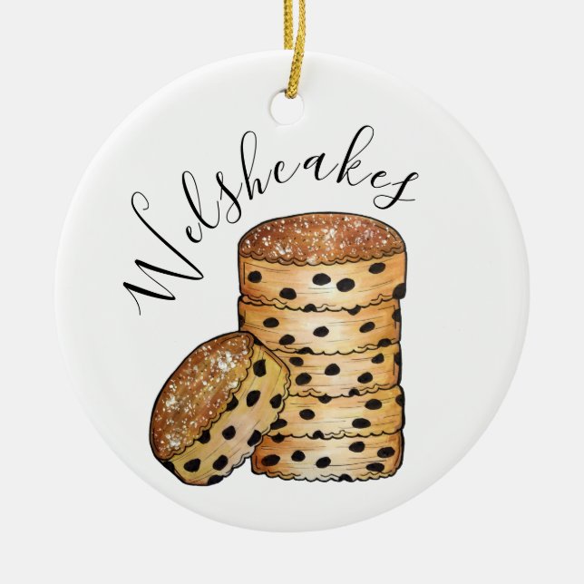Welsh Cakes Welshcakes Bakestones UK British Food Keramik Ornament (Vorne)