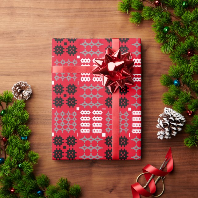 Welsh Carthen Blanket Tapestdesign Geschenkpapier (Feiertagsgeschenk)