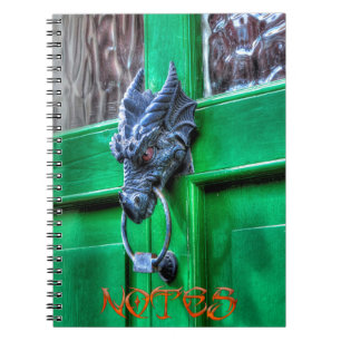Welsh Cast Eisen Dragon Kopf Türknopf Notizblock