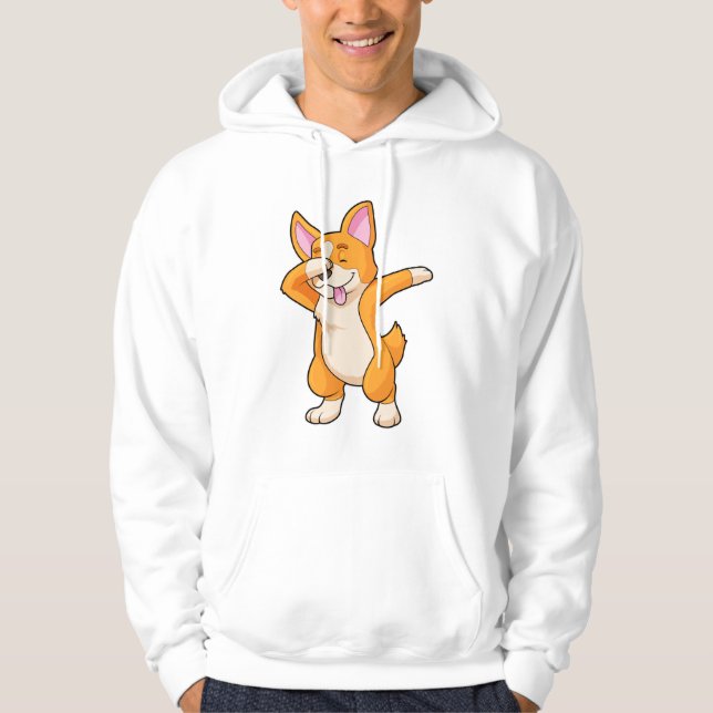 Welsh Corgi auf Hip Hop Dance Dab Hoodie (Vorderseite)