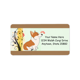 Welsh Corgi Cartoon Adressaufkleber