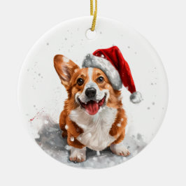 Welsh Corgi Dog Christmas Personalized Keramik Ornament