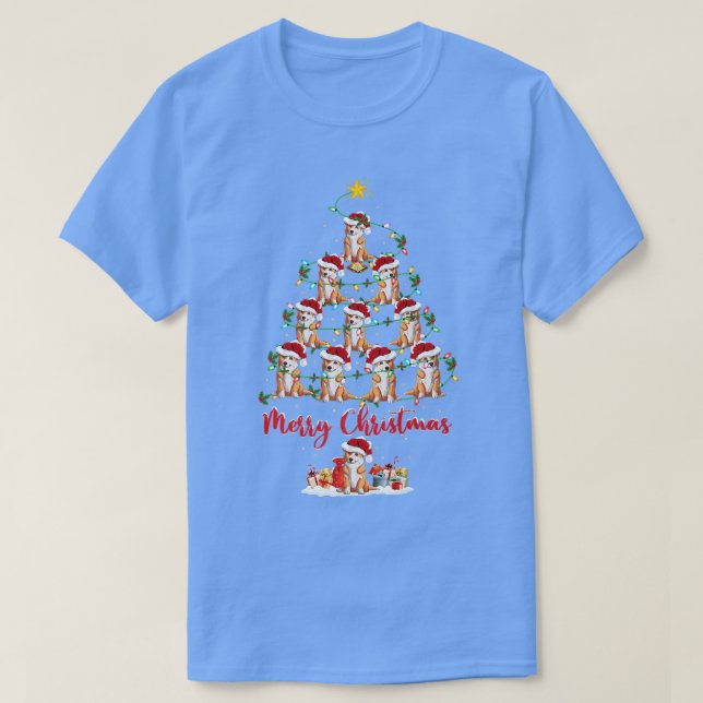 Welsh Corgi Dog Christmas Tree Lights Funny Welsh  T-Shirt (Design vorne)