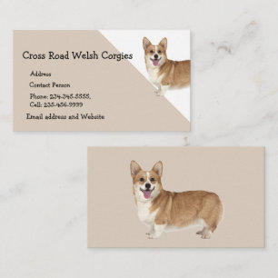 Welsh Corgi Dog Pet Animal Logo Visitenkarte