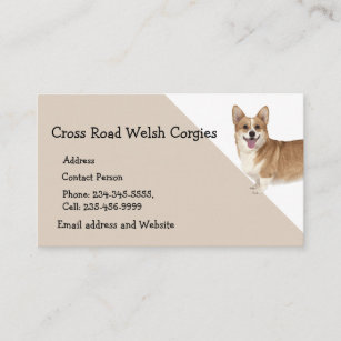 Welsh Corgi Dog Pet Animal Logo Visitenkarte