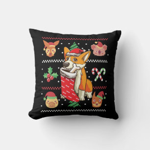 Welsh Corgi Dog Ugly Christmas Kissen