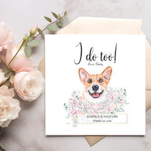 Welsh Corgi Dog Wedding Cocktail Napkins Serviette