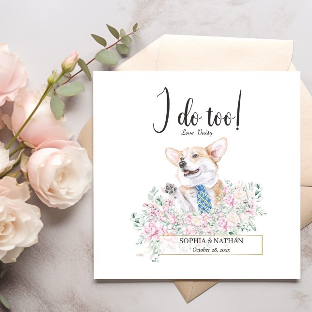 Welsh Corgi Dog Wedding Cocktail Napkins Serviette (Von Creator hochgeladen)