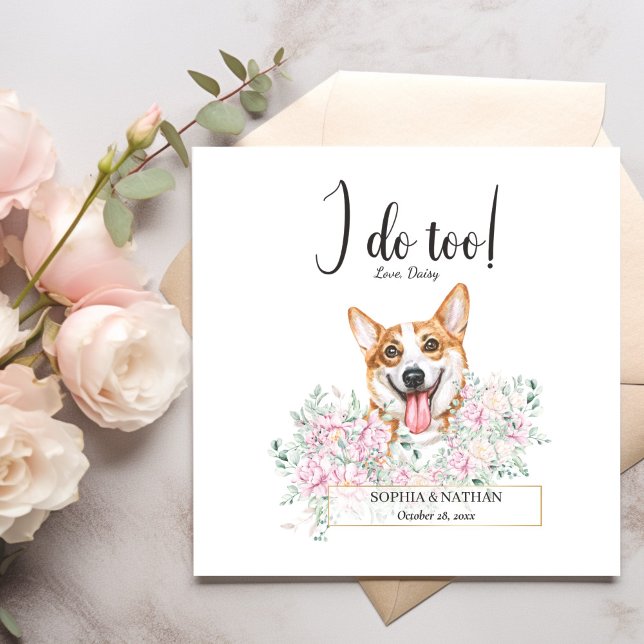 Welsh Corgi Dog Wedding Cocktail Napkins Serviette (Von Creator hochgeladen)