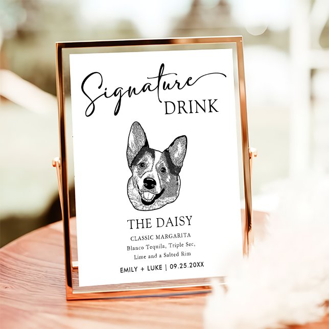 Welsh Corgi Dog Wedding Signature Drink Sign Poster (Von Creator hochgeladen)