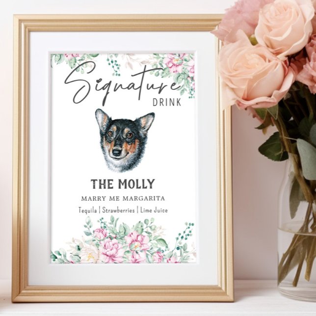 Welsh Corgi Dog Wedding Signature Drink Sign Poster (Von Creator hochgeladen)
