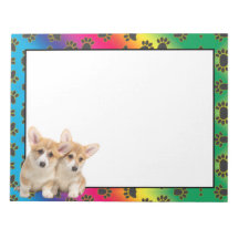 Welsh Corgi farbenfrohe Hundekuchen Muster Notizbl