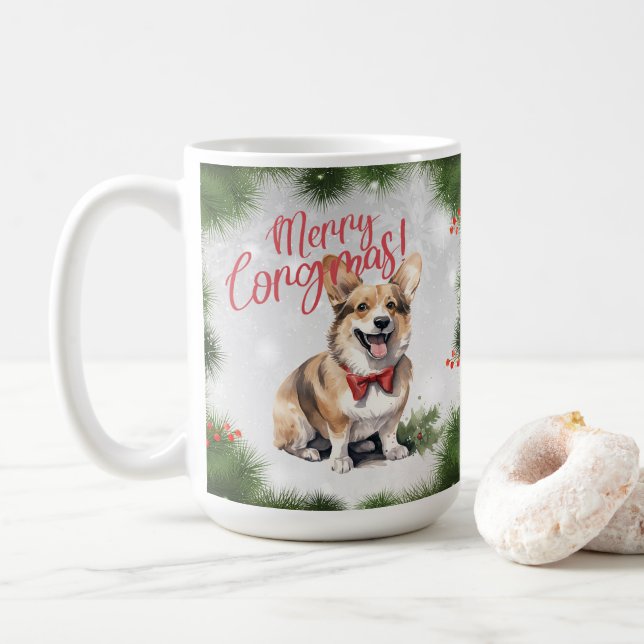 Welsh Corgi Funny Christmas Dog Tasse (Mit Donut)
