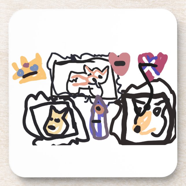 Welsh Corgi hearts  Getränkeuntersetzer (Vorderseite)