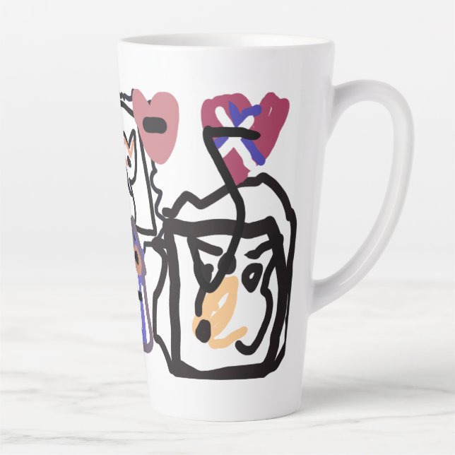 Welsh Corgi hearts  Milchtasse (Rechts)