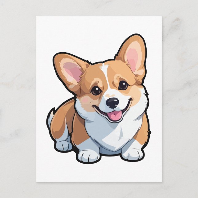 Welsh Corgi Hund Postkarte (Vorderseite)
