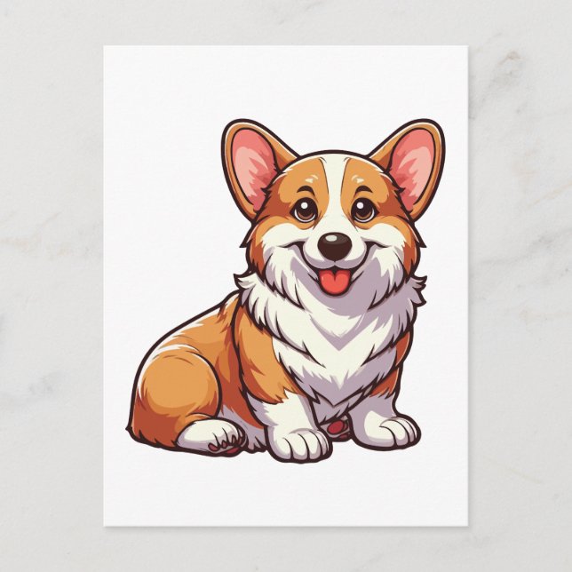 Welsh Corgi Hund Postkarte (Vorderseite)