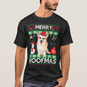 Welsh Corgi Merry Woofmas Weihnachten T-Shirt