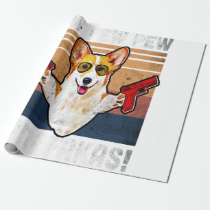 Welsh Corgi Pew Pew Madafakas - Vintage Corgi Plüs Geschenkpapier