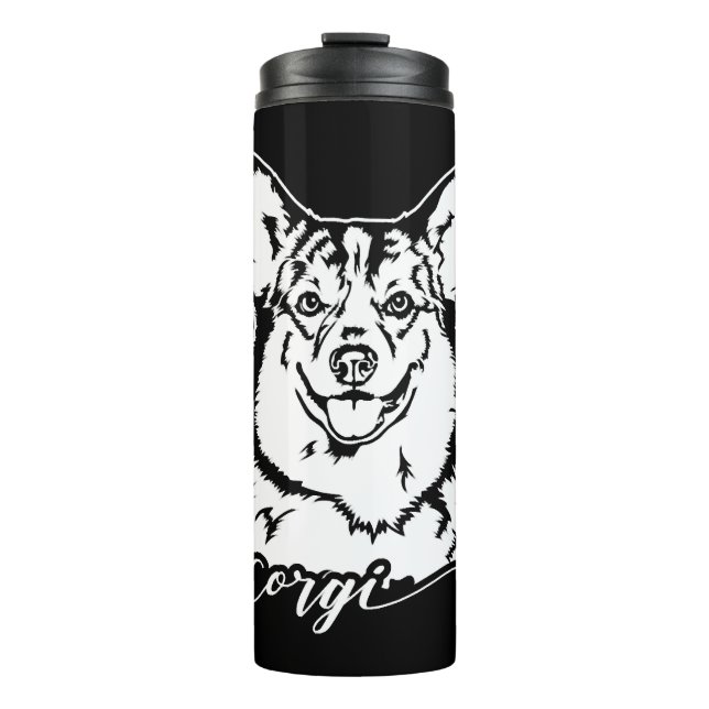 Welsh Corgi Portrait-Hundemutter Thermosbecher (Vorderseite)