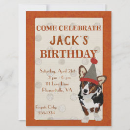WELSH CORGI PUNKT Geburtstag Einladung