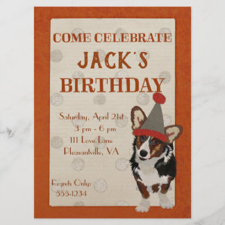 WELSH CORGI PUNKT Geburtstag Einladung