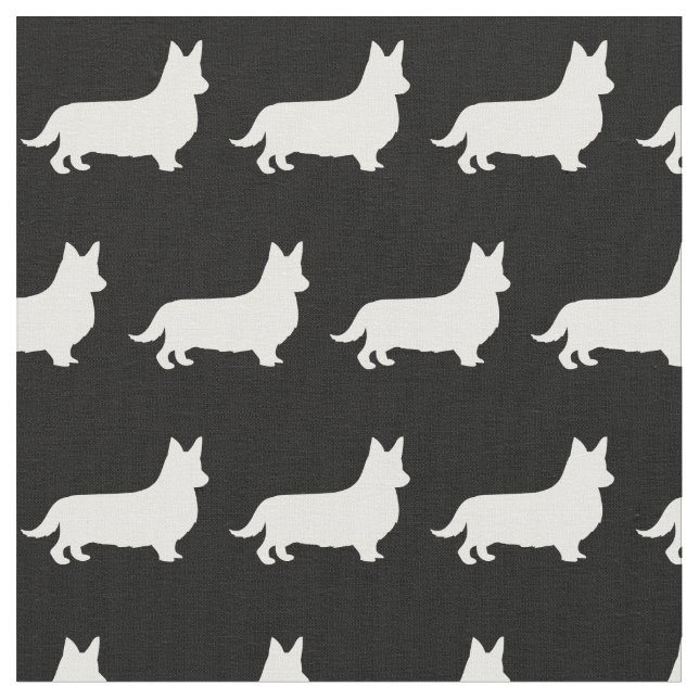 Welsh Corgi Silhouette Pet Pembroke Stoff (Nahaufnahme)